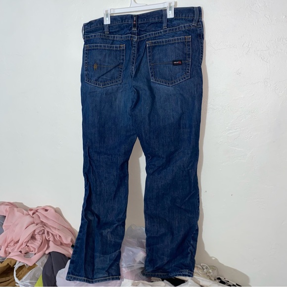 M4 Ariat FR Relaxed Boot Cut Jeans Flame Resistant 40x34 Lightly Worn Dark Wash✨ - Picture 6 of 14